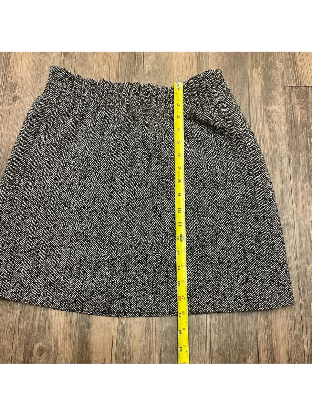 J. Crew Black and White Herringbone Mini Skirt - Picture 8 of 8